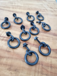 Black Iron Metal Drawer handle drop ring pull