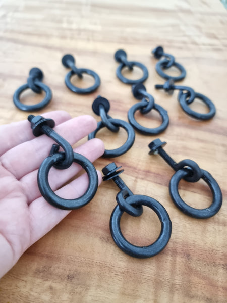 Black Iron Metal Drawer handle drop ring pull