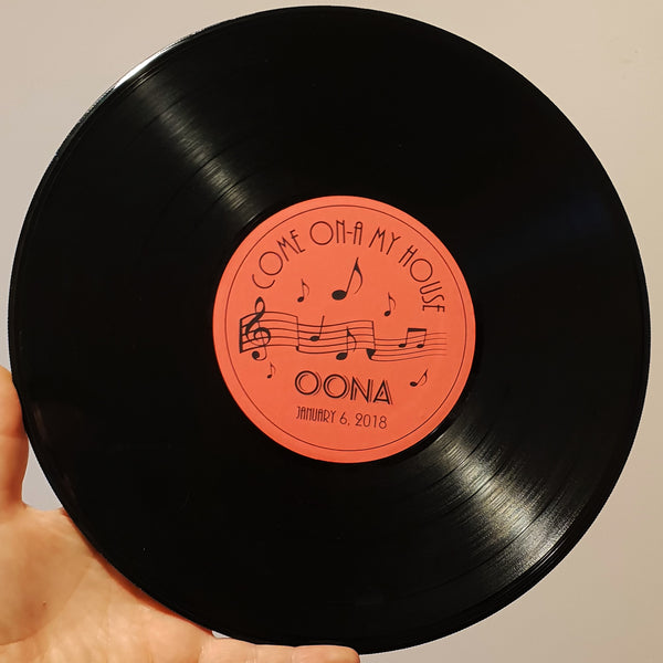 Vinyl Record with custom label- Write messages for special occasions!