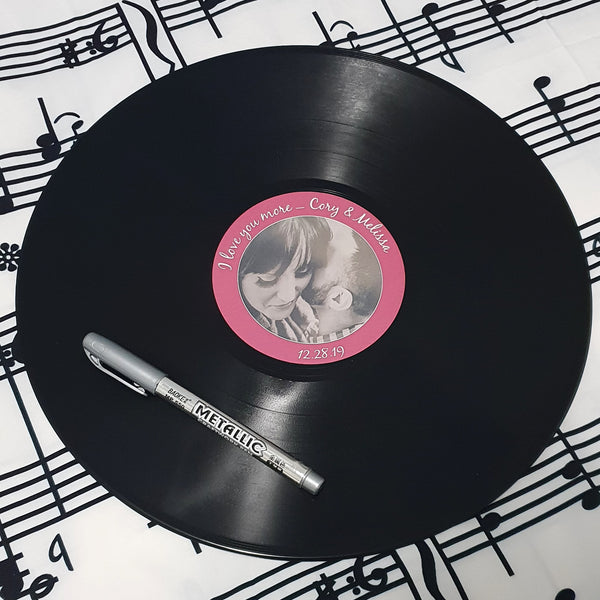 Vinyl Record with custom label- Write messages for special occasions!