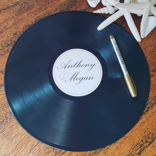 Vinyl Record with custom label- Write messages for special occasions!