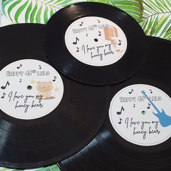 Vinyl Record with custom label- Write messages for special occasions!