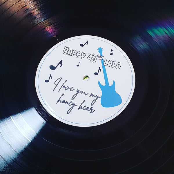Vinyl Record with custom label- Write messages for special occasions!