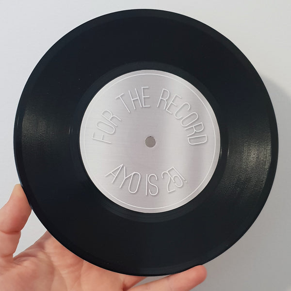 Vinyl Record with custom label- Write messages for special occasions!