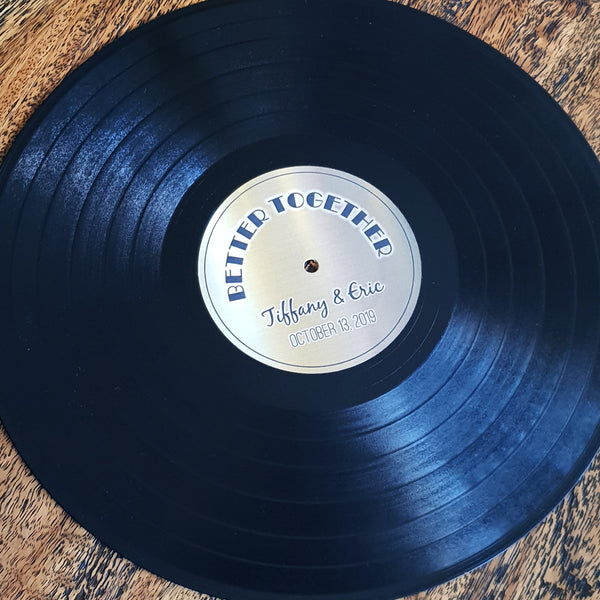 Vinyl Record with custom label- Write messages for special occasions!