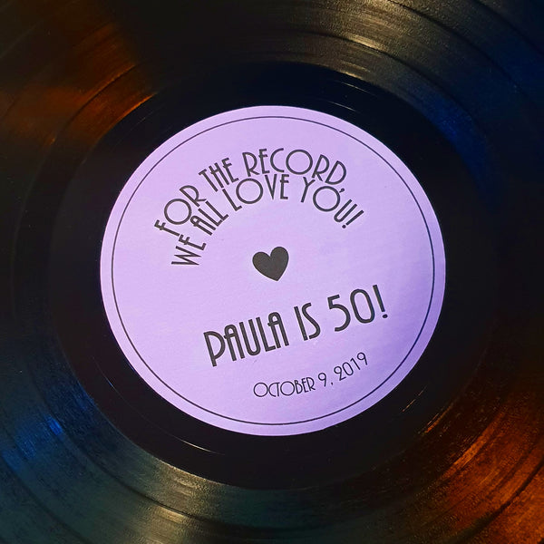 Vinyl Record with custom label- Write messages for special occasions!