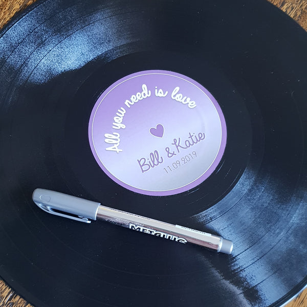 Vinyl Record with custom label- Write messages for special occasions!