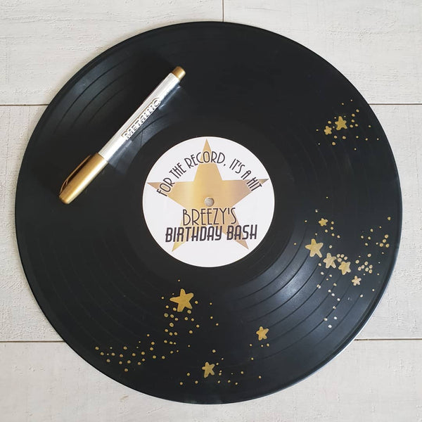 Vinyl Record with custom label- Write messages for special occasions!