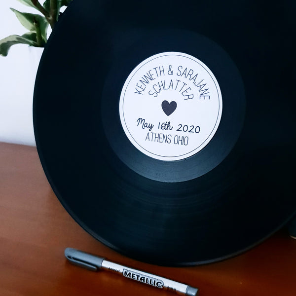 Vinyl Record with custom label- Write messages for special occasions!