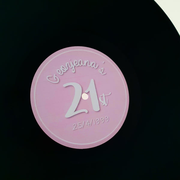 Vinyl Record with custom label- Write messages for special occasions!
