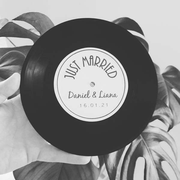 Vinyl Record with custom label- Write messages for special occasions!