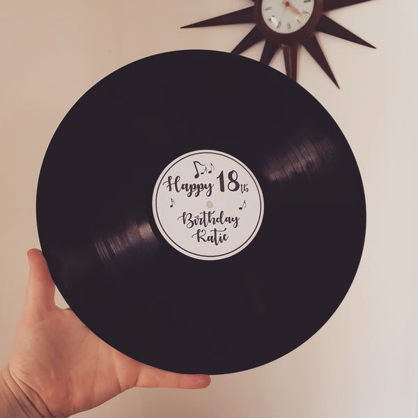 Vinyl Record with custom label- Write messages for special occasions!