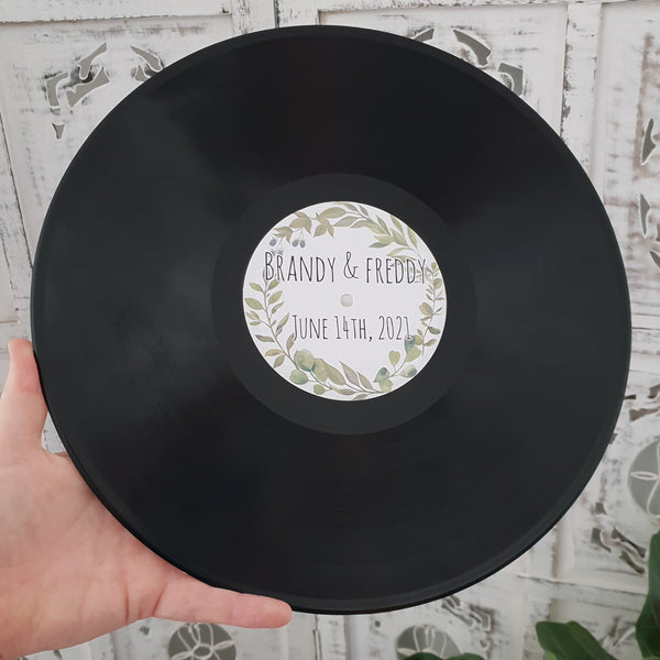 Vinyl Record with custom label- Write messages for special occasions!