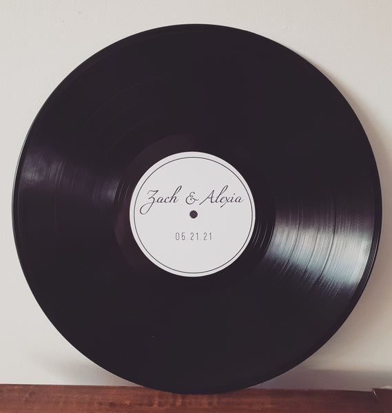 Vinyl Record with custom label- Write messages for special occasions!