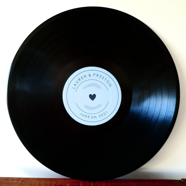 Vinyl Record with custom label- Write messages for special occasions!