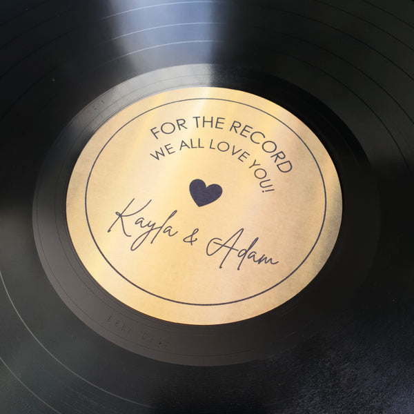Vinyl Record with custom label- Write messages for special occasions!