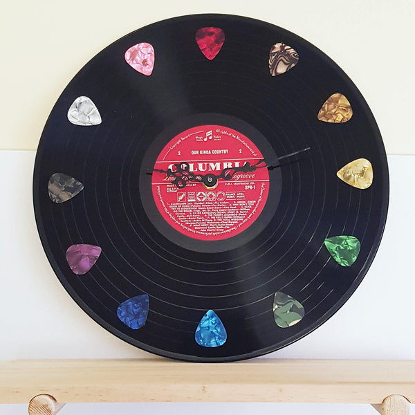 Record Clock - Guitar Picks