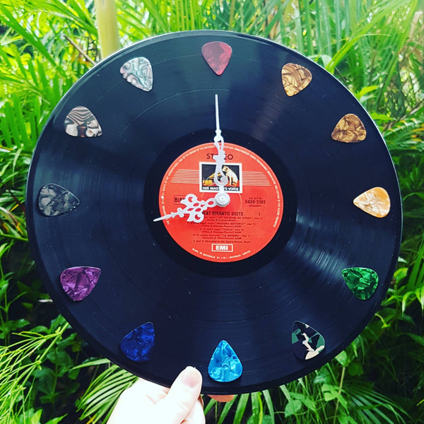 Record Clock - Guitar Picks