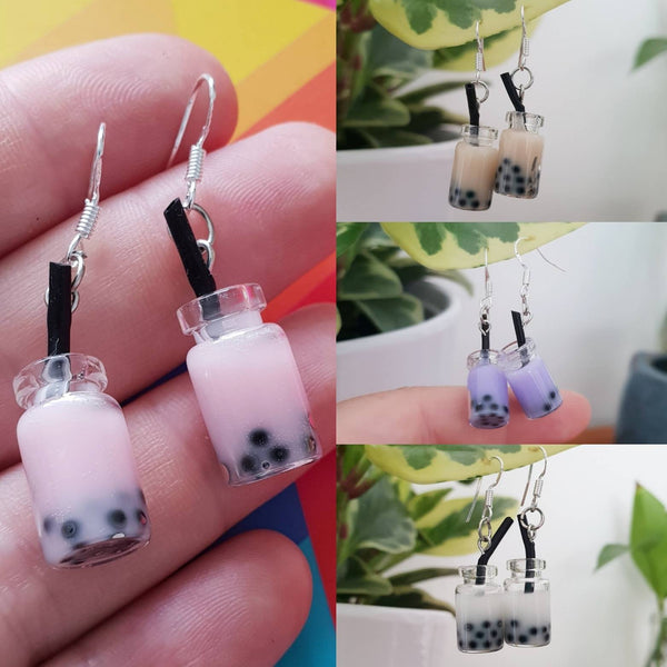 Bubble Tea Jewelry Necklace Earrings Keychain Bracelet Anklet Badge Phone Charm Keyring Collar Pins choker phone car tapioca boba kawaii