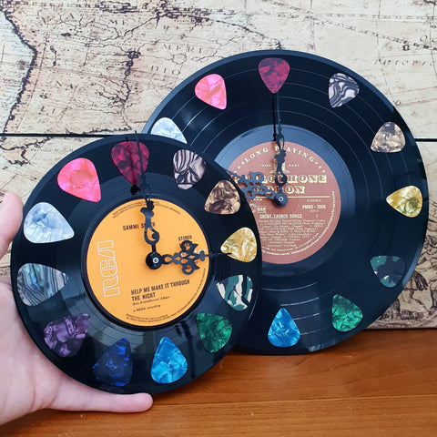 Record Clock - Guitar Picks
