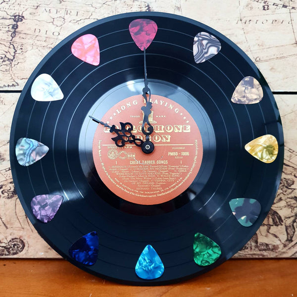 Record Clock - Guitar Picks