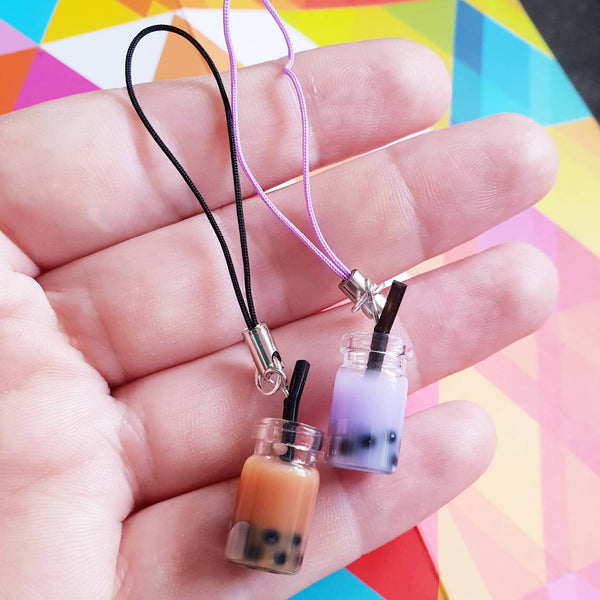 Bubble Tea Jewelry Necklace Earrings Keychain Bracelet Anklet Pin Badge Charm Keyring Collar Pins choker phone car drink tapioca boba kawaii