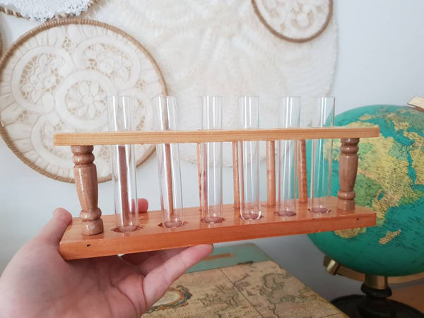 Propagation Station - Wooden Test tube rack holder for growing plants herbs to propagate