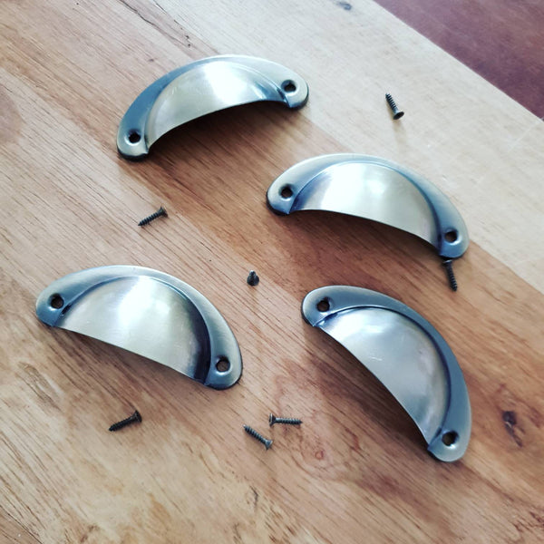 Metal Drawer handle pull - Cup Shell