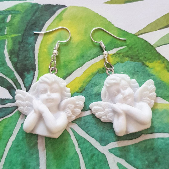 Cherub Angel jewelry Earrings Necklace Keychain Car Mirror Hanging Charm Bracelet Keyring anklet Choker Collar Pins Jewellery Bookmark