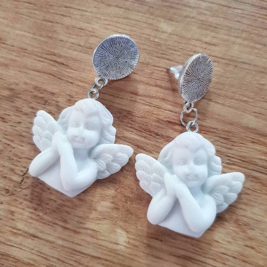 Cherub Angel jewelry Earrings Necklace Keychain Car Mirror Hanging Charm Bracelet Keyring anklet Choker Collar Pins Jewellery Bookmark