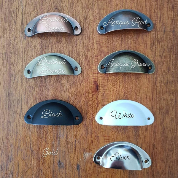 Metal Drawer handle pull - Cup Shell