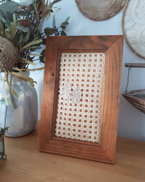 Earring holder display Decoration Vintage Rattan Wicker Cane Retro Jewellery Earrings Studs Wall Hanging Art Frame Jewelry Necklace Bracelet