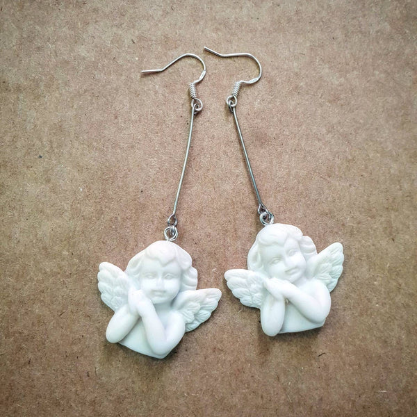 Cherub Angel jewelry Earrings Necklace Keychain Car Mirror Hanging Charm Bracelet Keyring anklet Choker Collar Pins Jewellery Bookmark