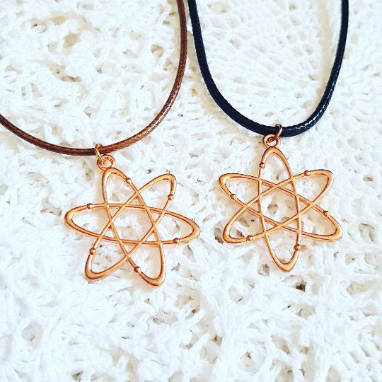 Atom Jewelry Necklace Earrings Keychain Bracelet Collar Pin Badge Phone Charm Keyring Anklet Choker Science Chemistry Alternative Alt Quirky