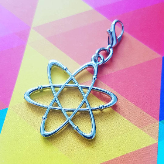 Atom Jewelry Necklace Earrings Keychain Bracelet Collar Pin Badge Phone Charm Keyring Anklet Choker Science Chemistry Alternative Alt Quirky