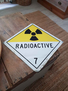 Radioactive metal sign - home decor - wall decoration - art - vintage